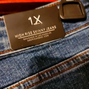 American Bazi denim, 1X, skinny leg